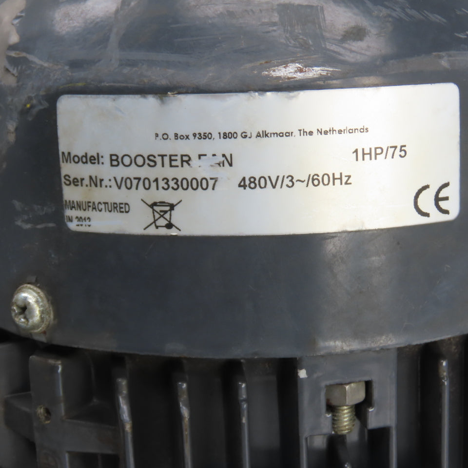 Techtop TM 801-2 Booster Fan Centrifugal Blower 1HP 480V 3Ph 60Hz 3410 RPM