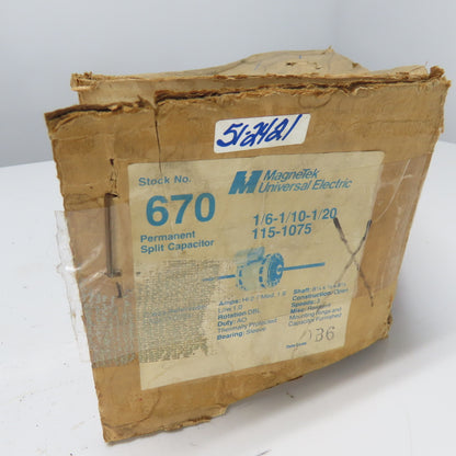 Magnetek DE3G111N 1/6HP Dual Shaft Electric Motor 1Ph 115V 2.7A 1/2" Shaft