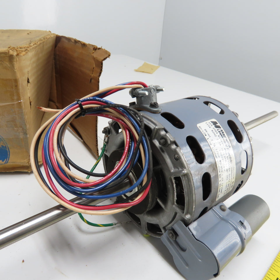 Magnetek DE3G111N 1/6HP Dual Shaft Electric Motor 1Ph 115V 2.7A 1/2" Shaft