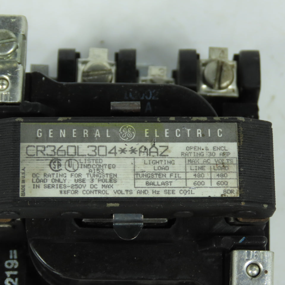 General Electric CR360L304AAZ Lighting Contactor 30A 480V Line/Load 600V Ballast