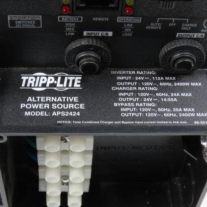 Tripp-Lite APS2424 2400W APS DC/AC Inverter/Charger 24VDC 120V 14/55A Charge