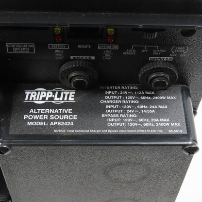 Tripp-Lite APS2424 2400W APS DC/AC Inverter/Charger 24VDC 120V 14/55A Charge