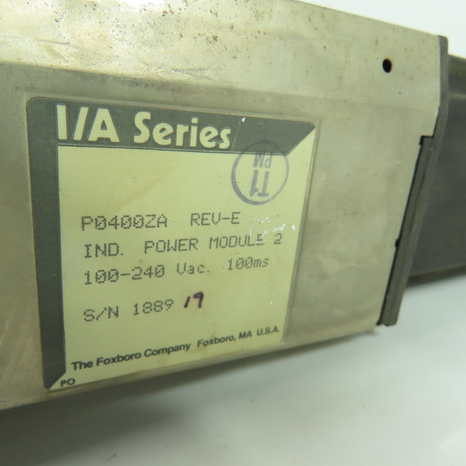 Foxboro P0400ZA I/A Series Power Supply Module 2 Rev E 100-240VAC 100ms