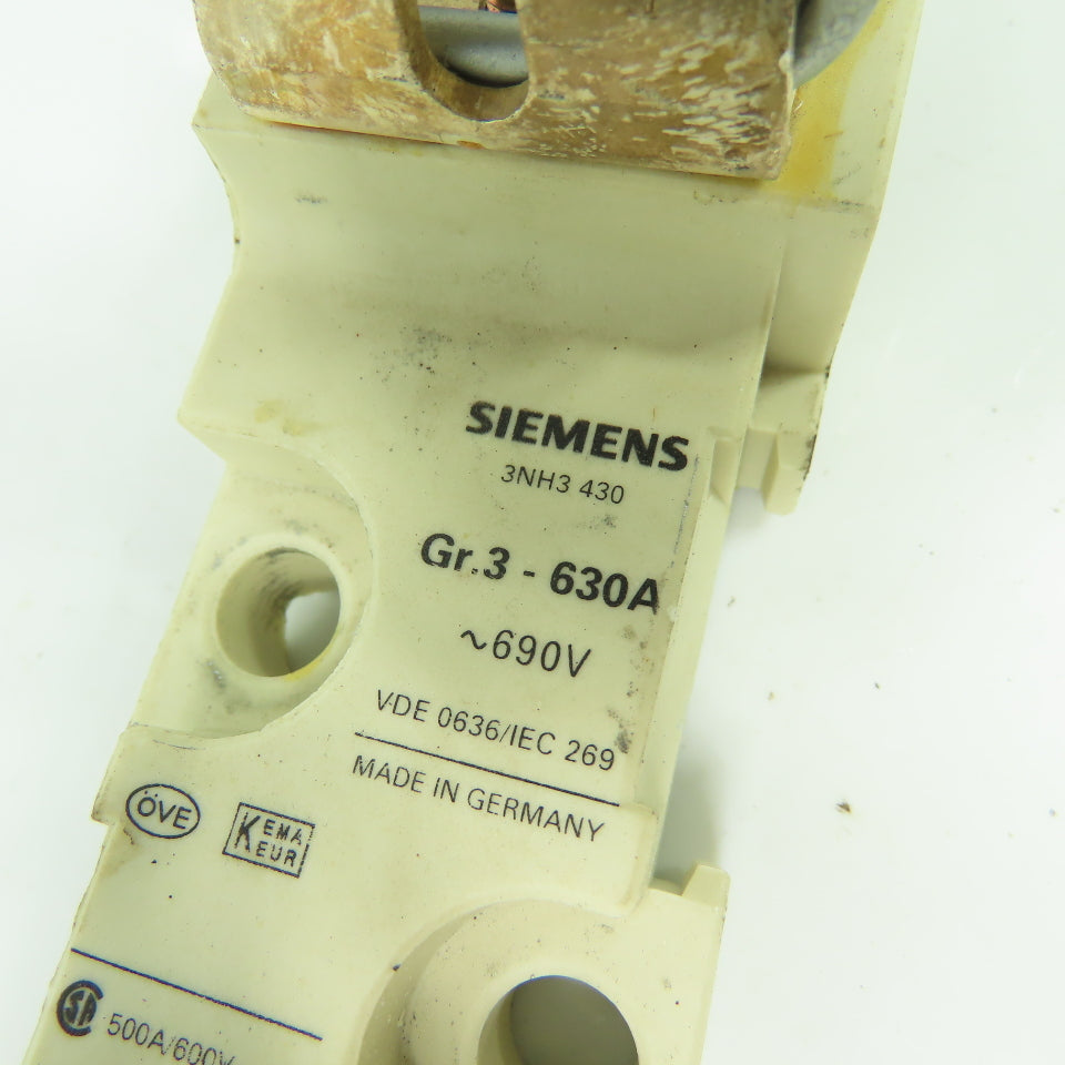 Siemens 3NH3-430 Gr.3-630A Fuse Base 690V