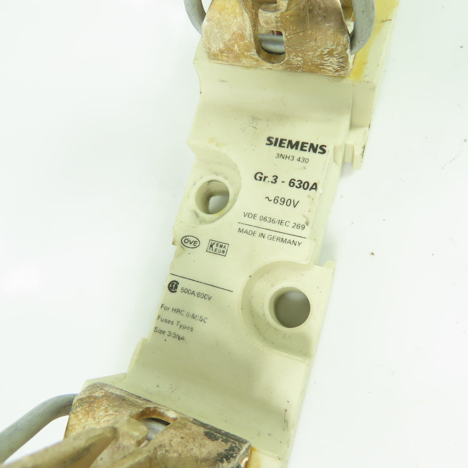 Siemens 3NH3-430 Gr.3-630A Fuse Base 690V