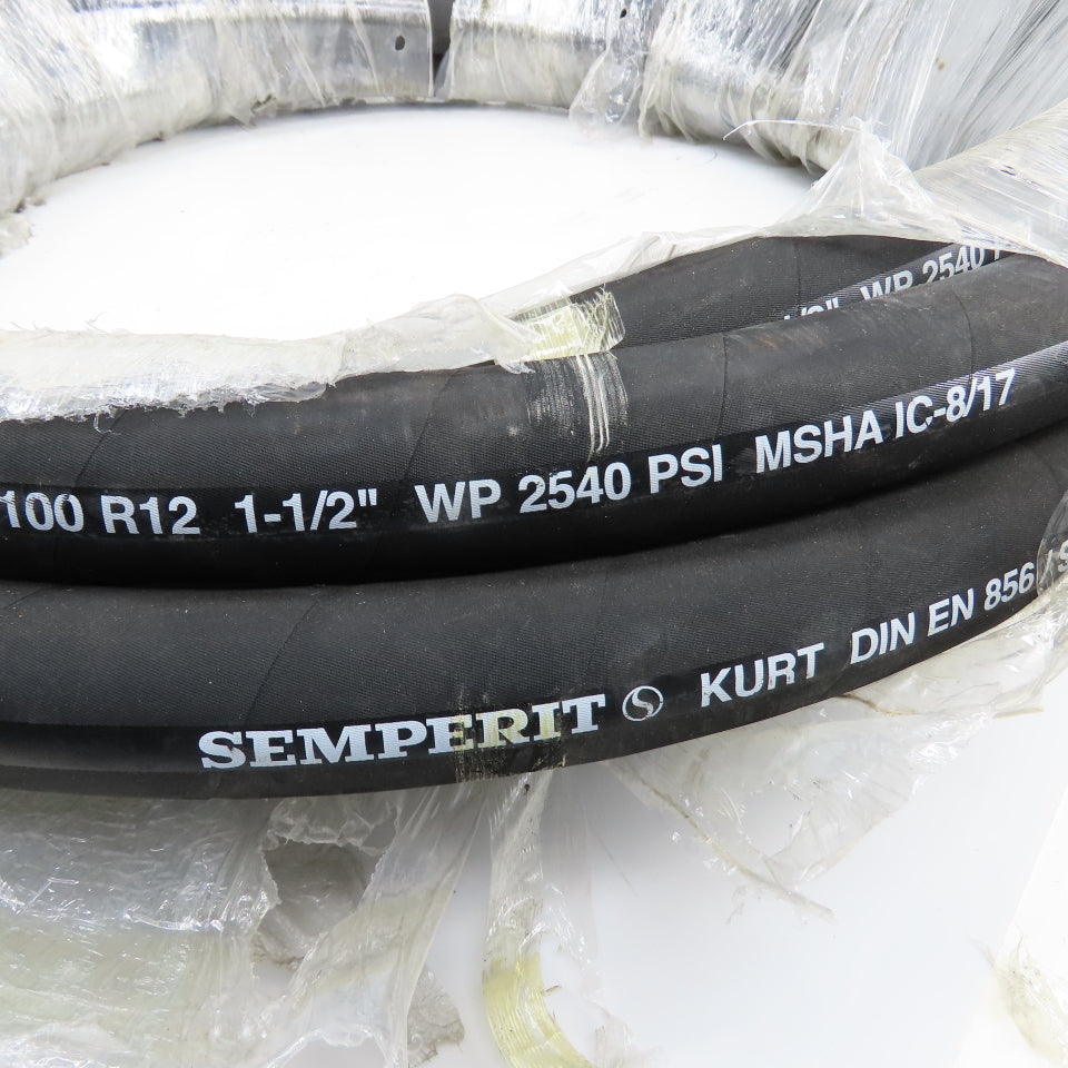 Semperit Kurt DIN EN 856 / SAE100 R12 1-1/2" x 50' Hydraulic Hose 2540 PSI MSHA