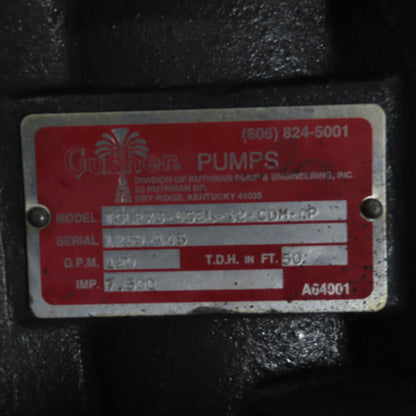 Gusher TCL2X3-8SEL-12-CDM-AP Vertical End Suction Pump 120GPM 50'Head (NO Motor)