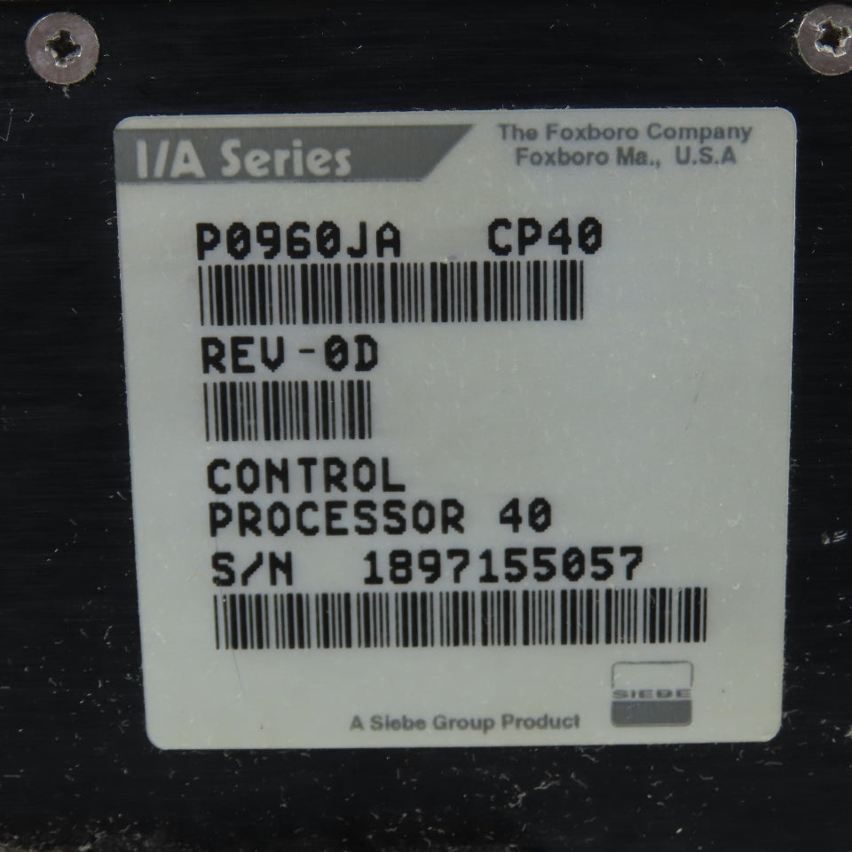 Foxboro CP40 P0960JA I/A Series Control Processor 40 REU-0D