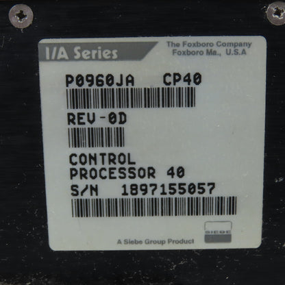 Foxboro CP40 P0960JA I/A Series Control Processor 40 REU-0D