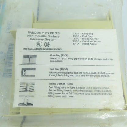 Panduit T3RAEI Type T3 Non-Metallic Surface Raceway Right Angle Lot Of 2