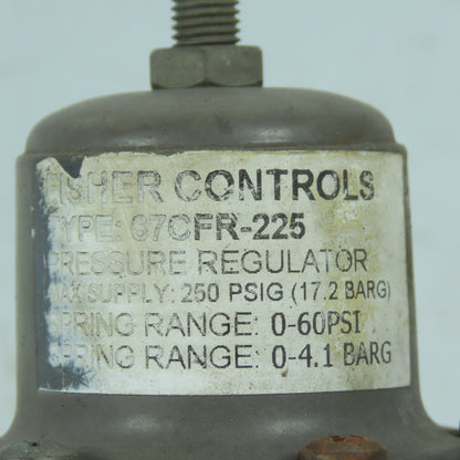 Fisher Controls 67CFR-225 Air Pressure Regulator Max 250 PSI Range 0-60PSI 1/4"