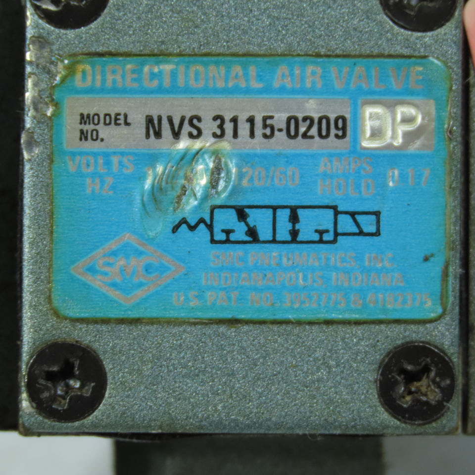 SMC Pneumatics NVS3115-0209 Directional Air Valve 120/60Hz