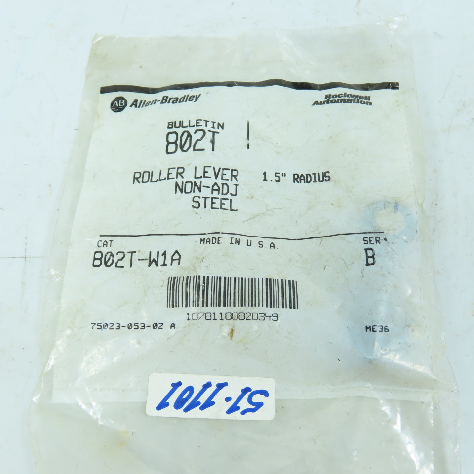 Allen-Bradley 802T 802T-W1A Roller Lever Non-Adj Steel 1.5" Radius