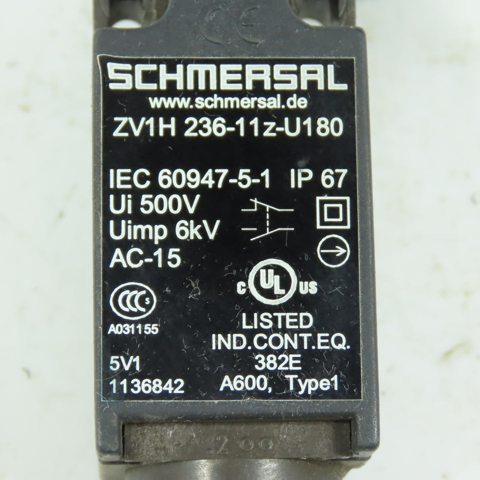 Schmersal ZV1H 236-11z-U180 Roller Arm Limit Switch IP67 500V AC-15