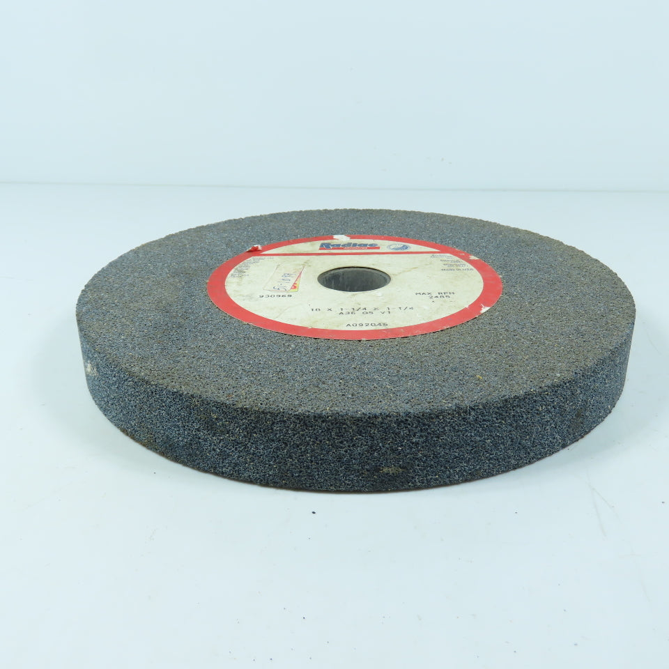 Radiac Abrasives A092045 A36 O5 V1 Grinding Wheel 10 x 1-1/4 x 1-1/4 RPM 2485
