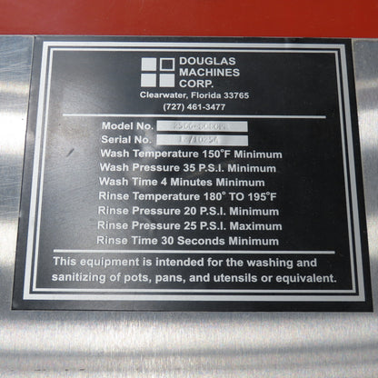 Douglas 2566-SCSGPR Stainless Steel Walk-In Rack Batch Washer 38W x 84H x72"Deep