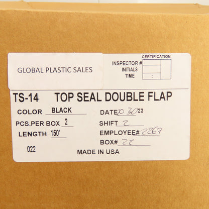 Global Plastic TS-14 Top Seal Double Flap 120' Long 1-1/2" x 2"