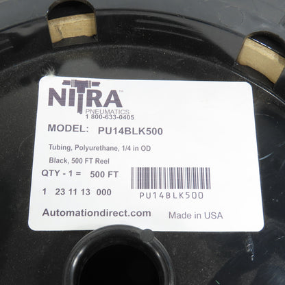 Automation Direct Nitra PU14BLK500 Clear Polyurethane Tubing 1/4" OD x 400' L