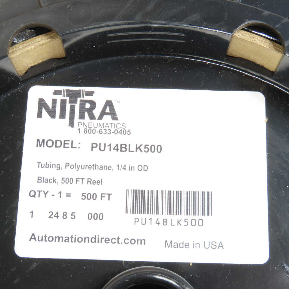 Automation Direct Nitra PU14BLK500 Clear Polyurethane Tubing 1/4" OD x 500' L