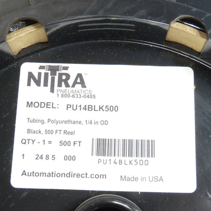 Automation Direct Nitra PU14BLK500 Clear Polyurethane Tubing 1/4" OD x 500' L