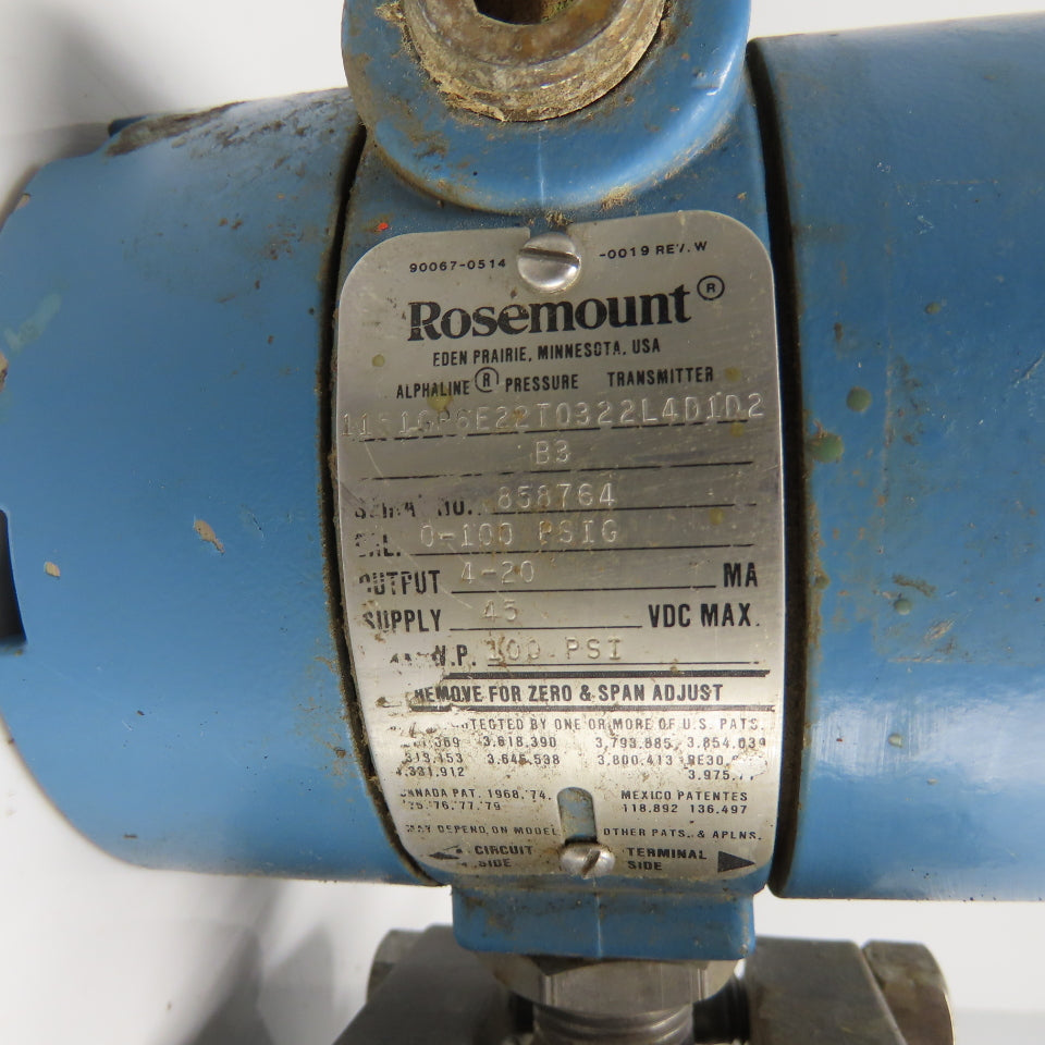 Foxboro 1151GP6E22T0322L4D1D2 Pressure Transmitter 45VDC Max 4-20Ma 100PSI