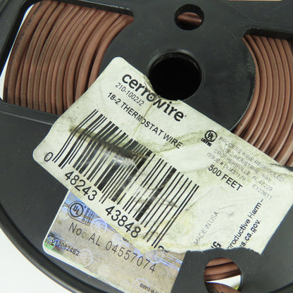 Cerrowire 18AWG 2-Strand 18/2 Brown Thermostat Wire CL2R Or CMR 500'
