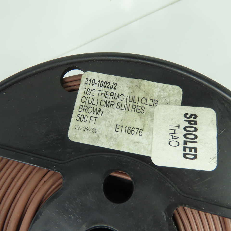 Cerrowire 18AWG 2-Strand 18/2 Brown Thermostat Wire CL2R Or CMR 500'