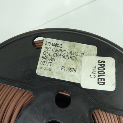 Cerrowire 18AWG 2-Strand 18/2 Brown Thermostat Wire CL2R Or CMR 500'