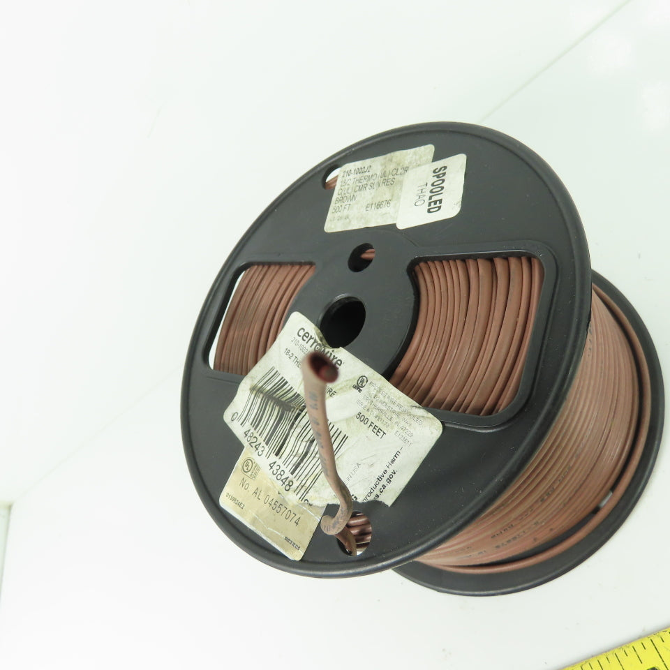 Cerrowire 18AWG 2-Strand 18/2 Brown Thermostat Wire CL2R Or CMR 500'