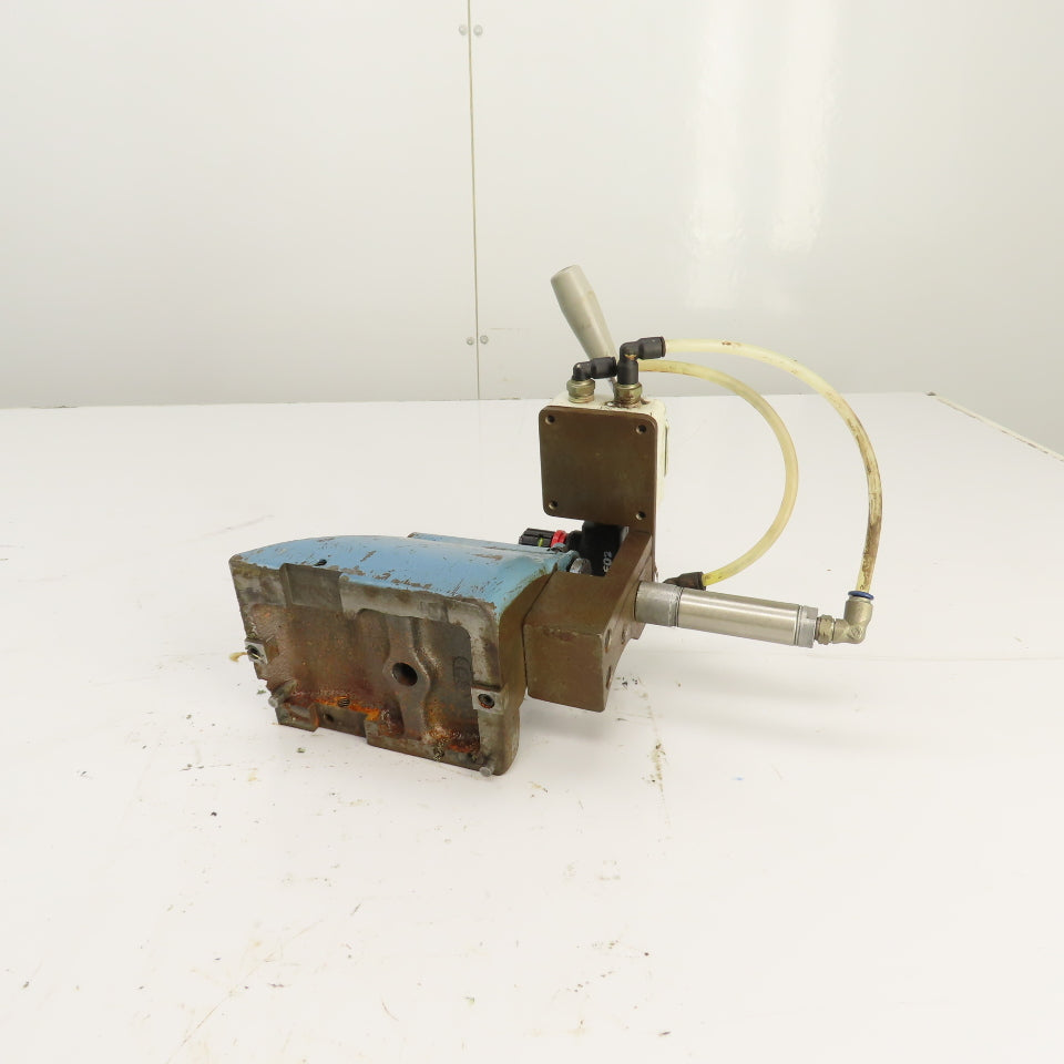 Cylinder Actuated Lathe Tailstock Dead Center 4" Centerline W/Valve (Bison Style