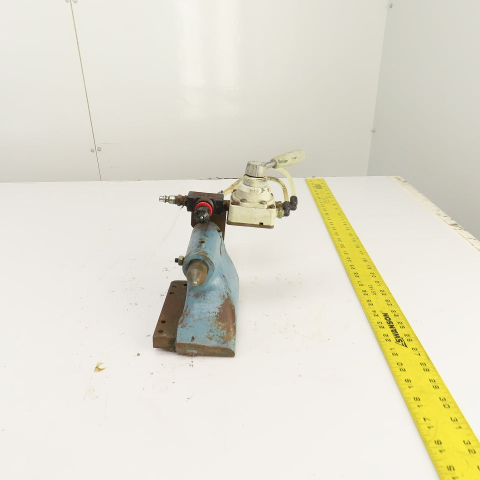Cylinder Actuated Lathe Tailstock Dead Center 4" Centerline W/Valve (Bison Style