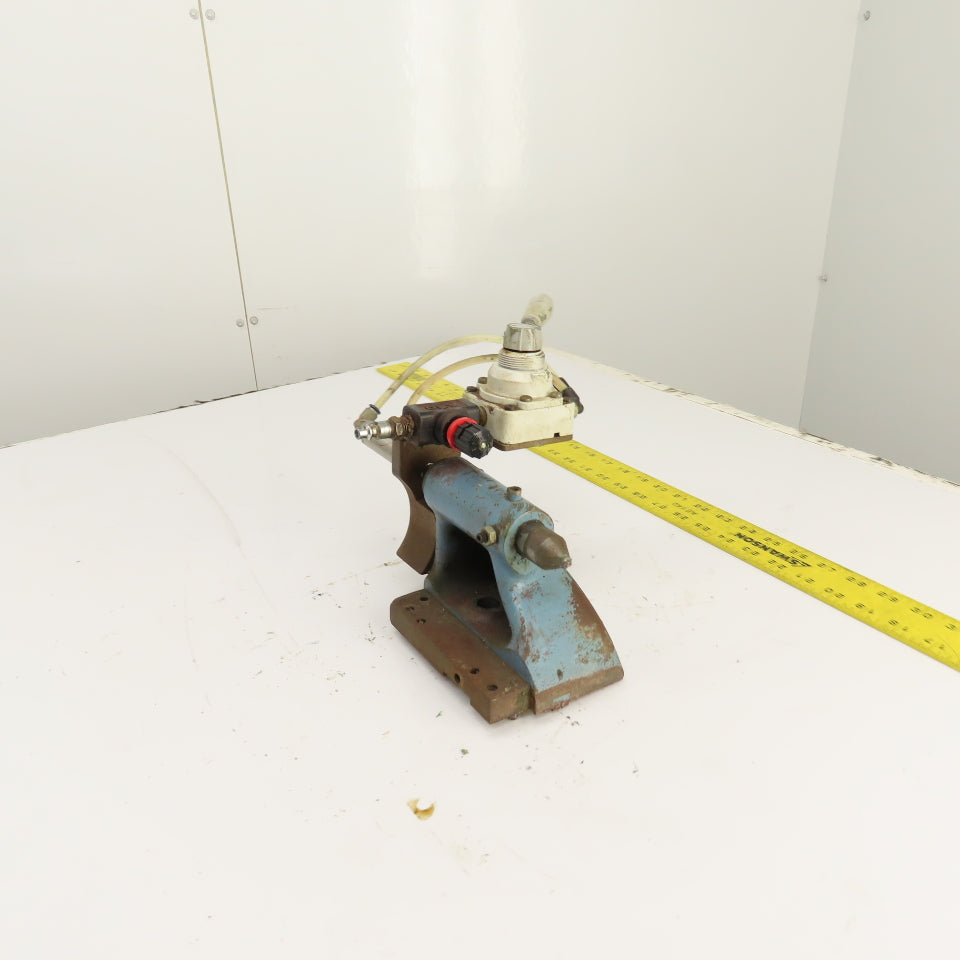 Cylinder Actuated Lathe Tailstock Dead Center 4" Centerline W/Valve (Bison Style