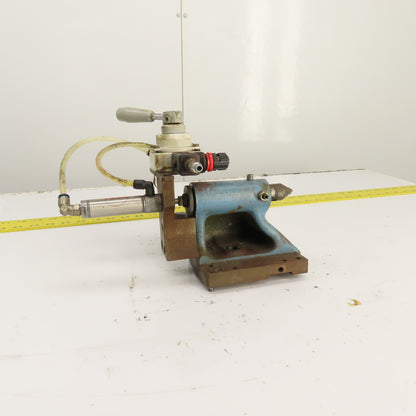 Cylinder Actuated Lathe Tailstock Dead Center 4" Centerline W/Valve (Bison Style