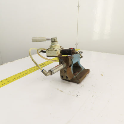 Cylinder Actuated Lathe Tailstock Dead Center 4" Centerline W/Valve (Bison Style
