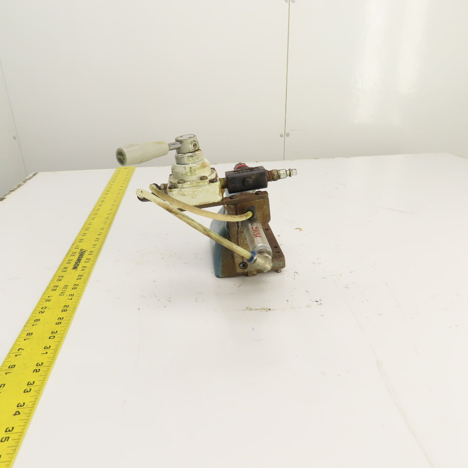 Cylinder Actuated Lathe Tailstock Dead Center 4" Centerline W/Valve (Bison Style