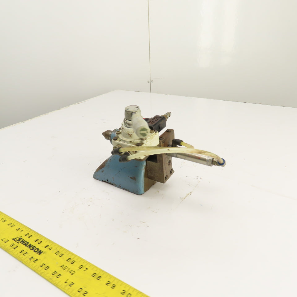 Cylinder Actuated Lathe Tailstock Dead Center 4" Centerline W/Valve (Bison Style