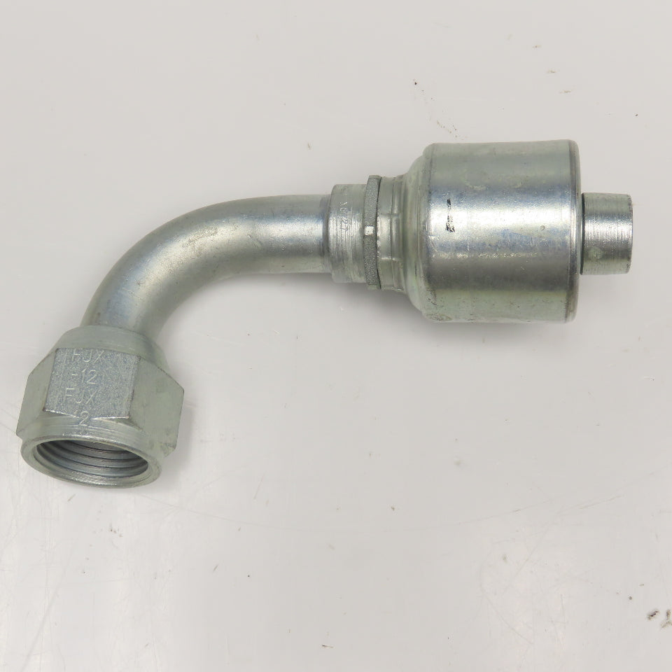 Gates 12G-12FJX 3/4" (-12) Hose ID Mega Crimp x 3/4" Female JIC Swivel 90° Elbow
