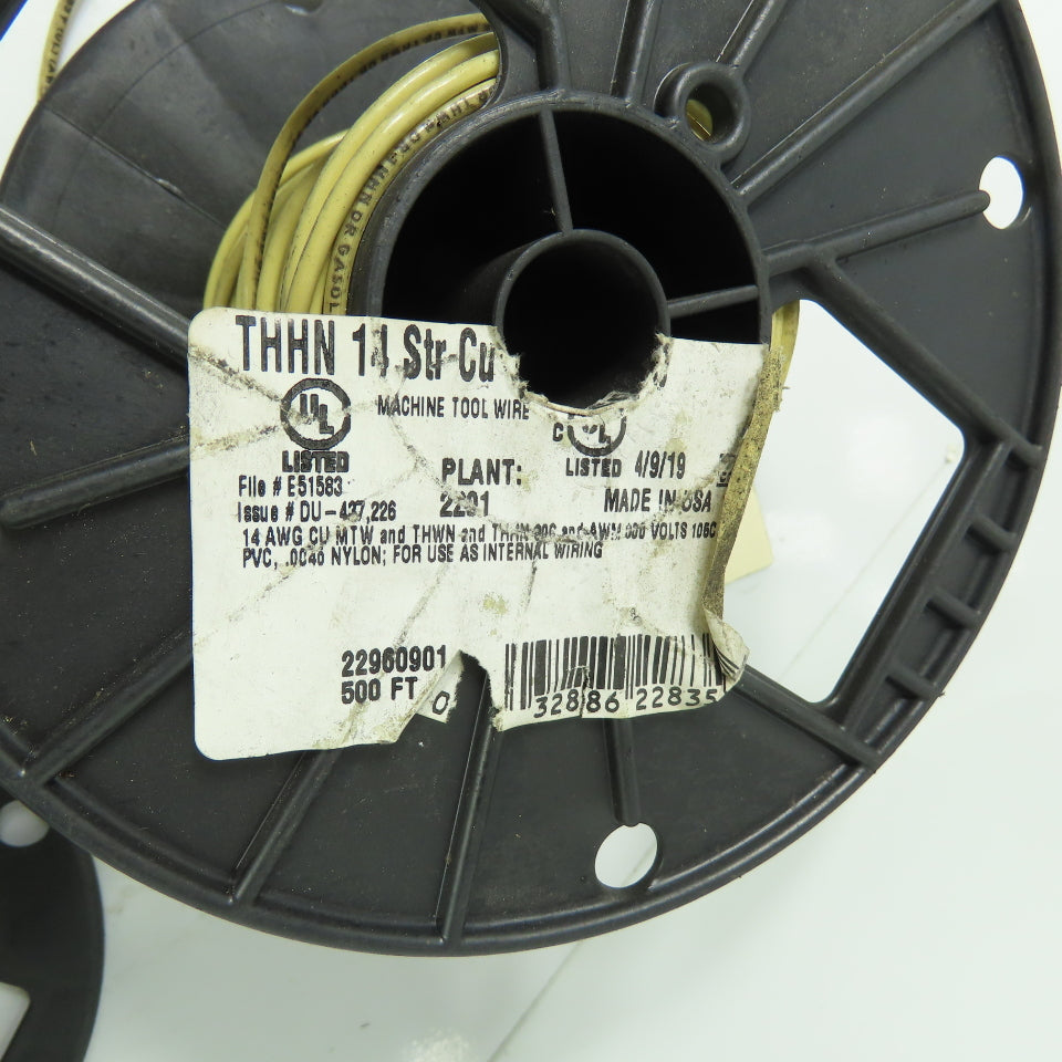 Southwire 14AWG THHN Yellow Stranded Copper Wire 170' Total Length 600V