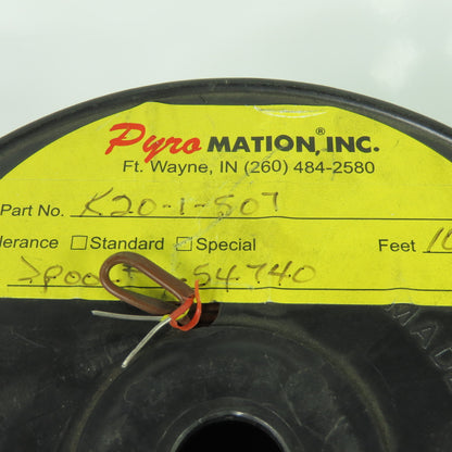 Pyromation K20-1-507 20AWG Thermocouple Wire Brown Solid 2-Wire 8LBS