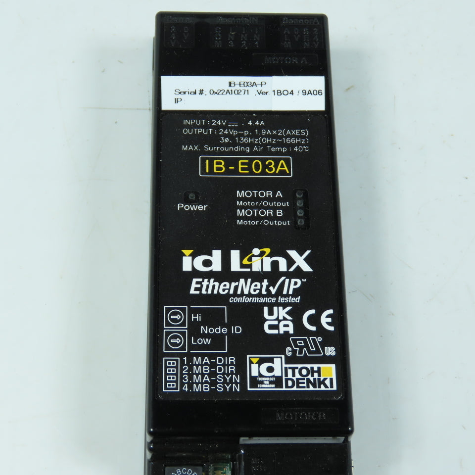 ITOH DENKI IB-E03A-P id LinX EtherNet/IP 2-Zone Motor Drive Controller 24V DC