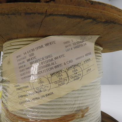 Houston Wire SFF-2 14AWG Fixture Wire SMRL White 150°C 500'