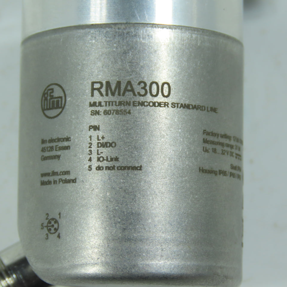 ifm electronic RMA300 Absolute Multiturn Encoder Hollow Shaft 12mm IO-Link