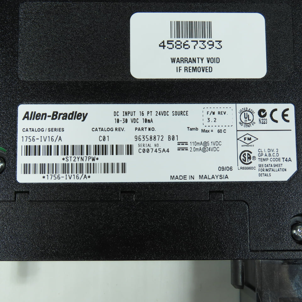 Allen-Bradley 1756-IV16 A ControlLogix 16 Point DC Input Module
