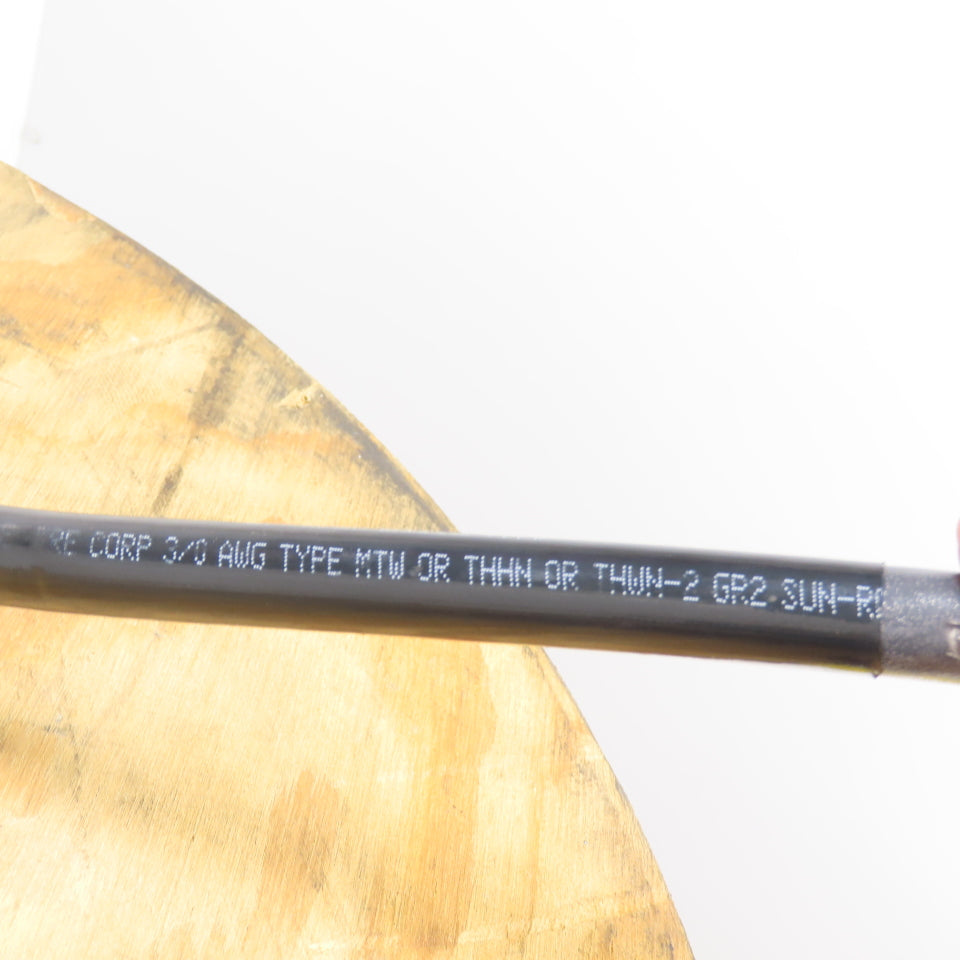 Superslick Elite 3/0AWG MTW/THHN/THWN-2 Black Strand Copper Wire 600V 56'