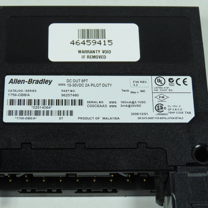 Allen-Bradley 1756-OB8 Ser A ControlLogix 8 Pt DC Output Module
