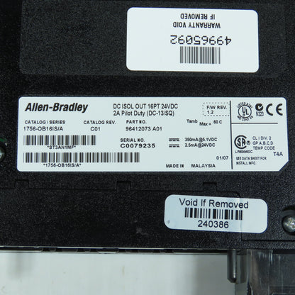 Allen-Bradley 1756-OB16IS SerA ControlLogix 16 Pt DC Isolated Output Module