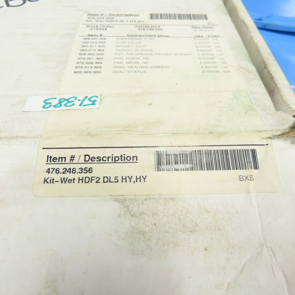 Sandpiper 476-248-356 Kit-Wet HDF2 DL5 HY,Hy Rebild Kit