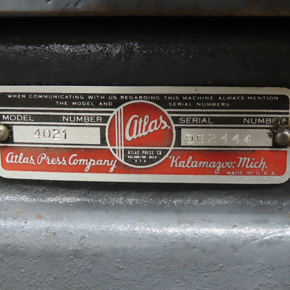 Atlas 4021 Vintage 24" Jig Scroll Saw 110-208/230V 1Ph W/ Rolling Cabinet