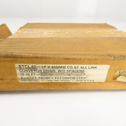 Ramsey Products STCL40-1/2P x 40MMW Conveyor Chain 10' Long 1/2" Pitch
