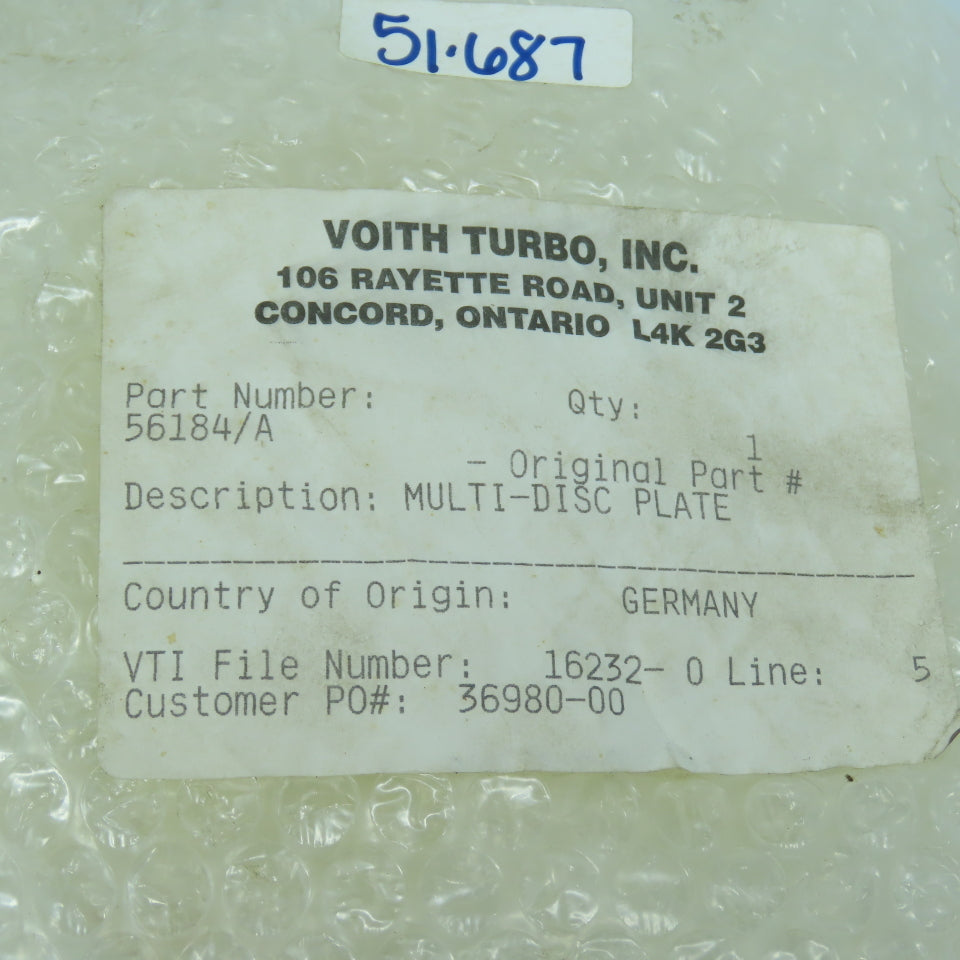 Voith Turbo 56184/A Multi-Disc Plate